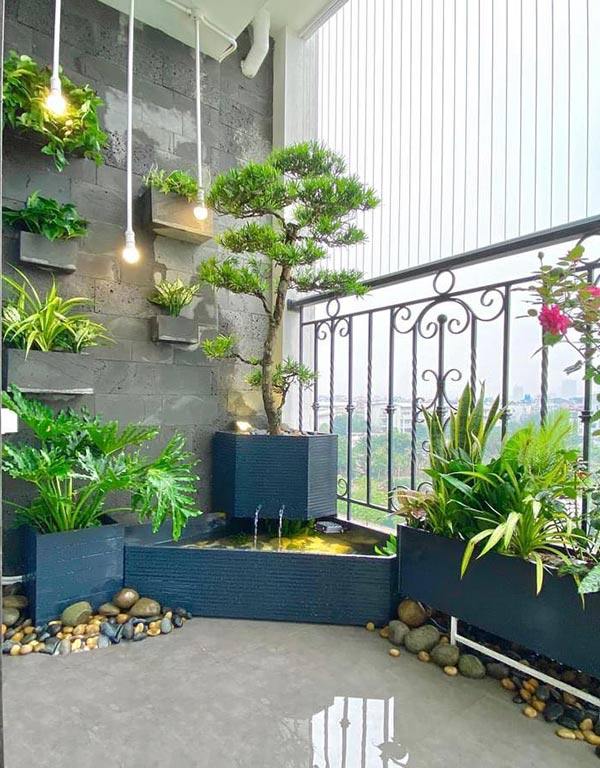 thiết kế hồ cá ban công