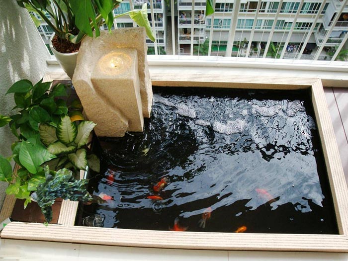 thiết kế hồ cá ban công