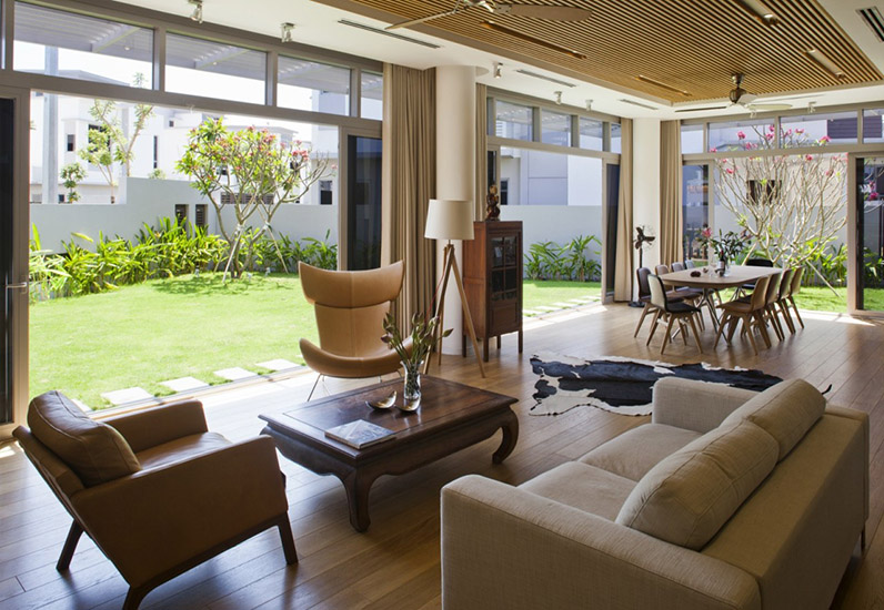 Hiện đại với thiết kế sân vườn biệt thự