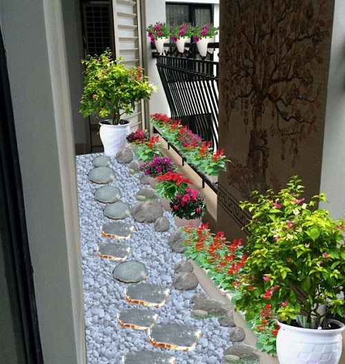 Mẫu tiểu cảnh ban công đẹp 1