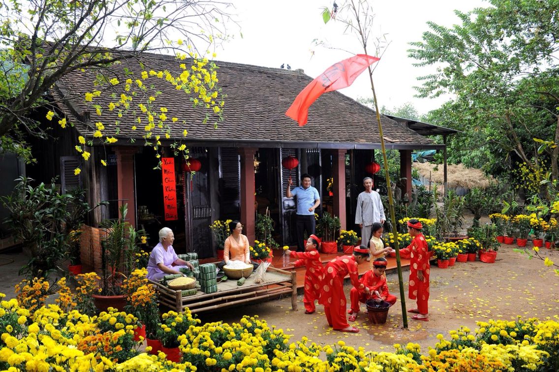 sân vườn “chuẩn” làng quê Việt